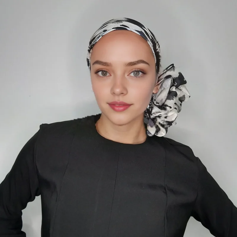 ⁦שיפון הדפס שחור לבן⁩ – תמונה ⁦5⁩