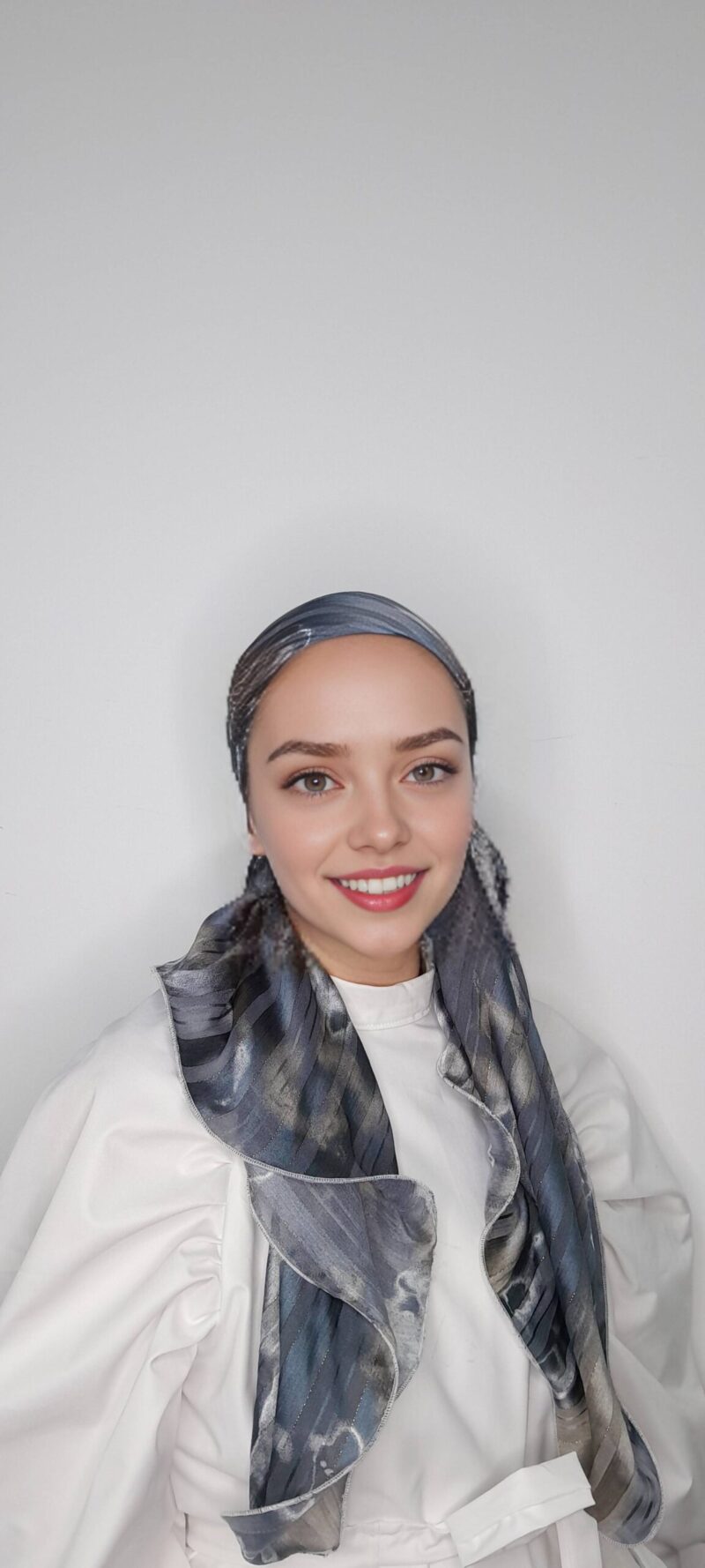 ⁦שיפון הדפס תכלת אפור⁩ – תמונה ⁦7⁩