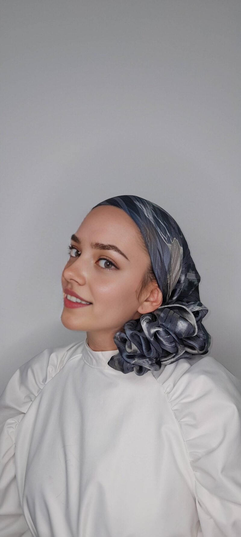 ⁦שיפון הדפס תכלת אפור⁩ – תמונה ⁦6⁩