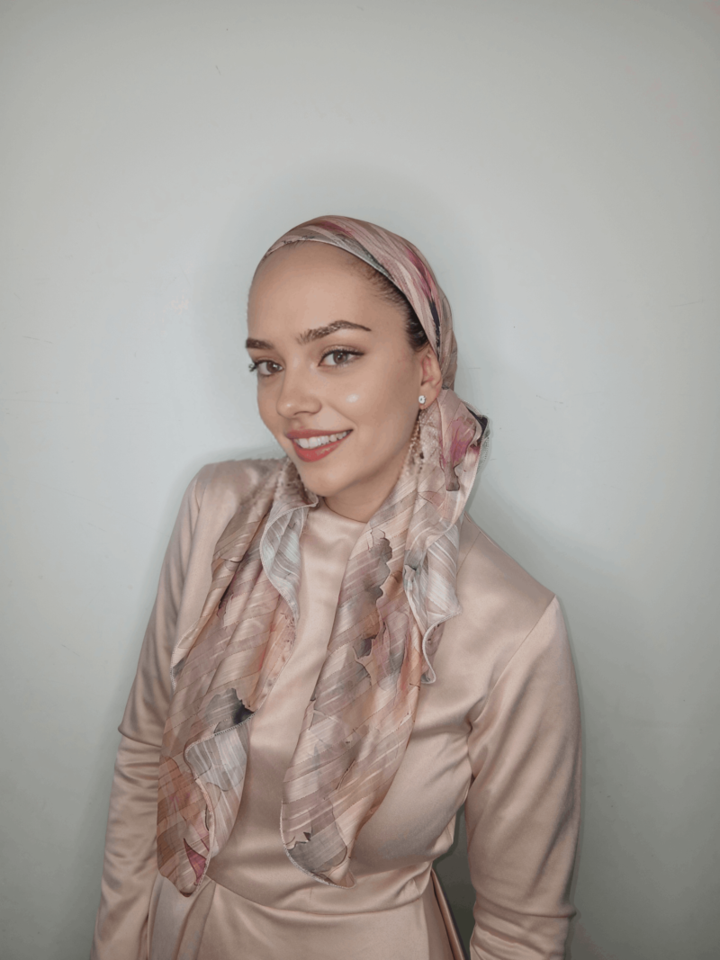 ⁦שיפון הדפס פרחוני וורוד נוצצת⁩ – תמונה ⁦5⁩