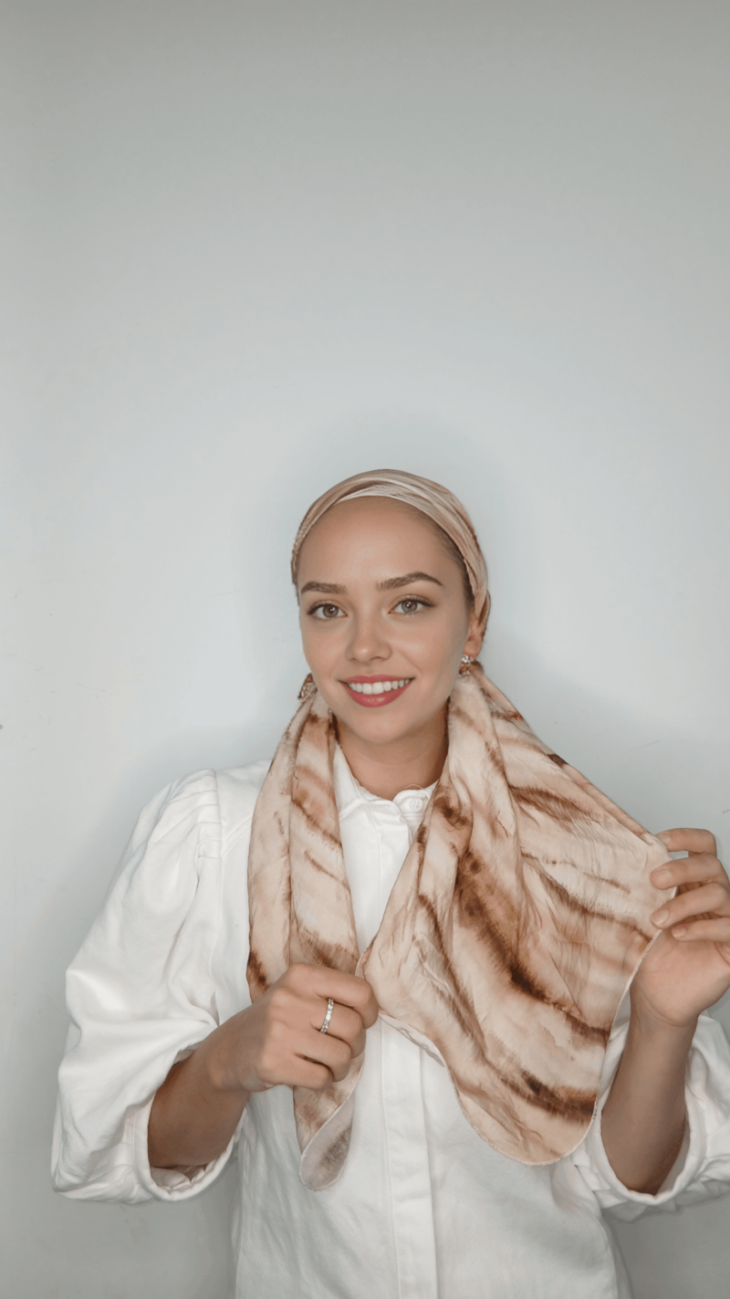 ⁦מטפחת כותנה הדפס אומברה⁩ – תמונה ⁦3⁩